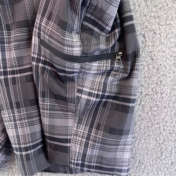 The North Face Swim Trunks Mens Size 40 Plaid Drawstring Gray Blue Polyester - Picture 4 of 10